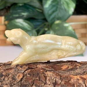 Antique Soapstone Carved Tiger Statue Figurine Chinese Zodiac Animal Miniature